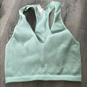 fp movement mint green ribbed sports top
